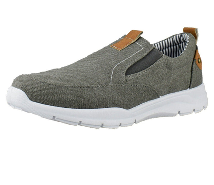 Dr Keller Geoff Mens Grey Canvas Elasticated Gussets Lightweight Casual Shoes