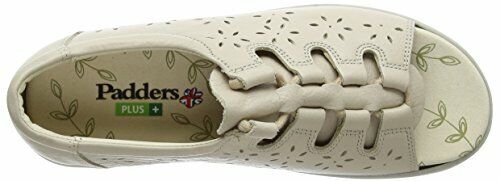 Padders Coastline Womens Beige Soft Leather Lace Up Sandals EXTRA WIDE FIT (EE)