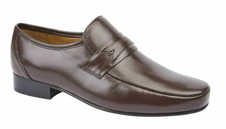 Kensington Classics MK002 Mens Brown Leather Classics Moccasin Style Formal Dress Shoes