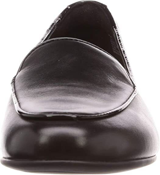 Clarks Un Blush Ease Wide E Fit  Womens Black Leather Loafers Low Heel Slip On Shoes