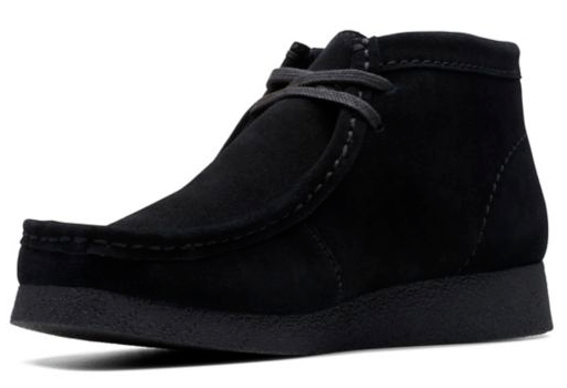 Clarks Originals Wallabee Evo Mens Black Suede Wallabee Boot Lace Up Square Toe Rubber Sole