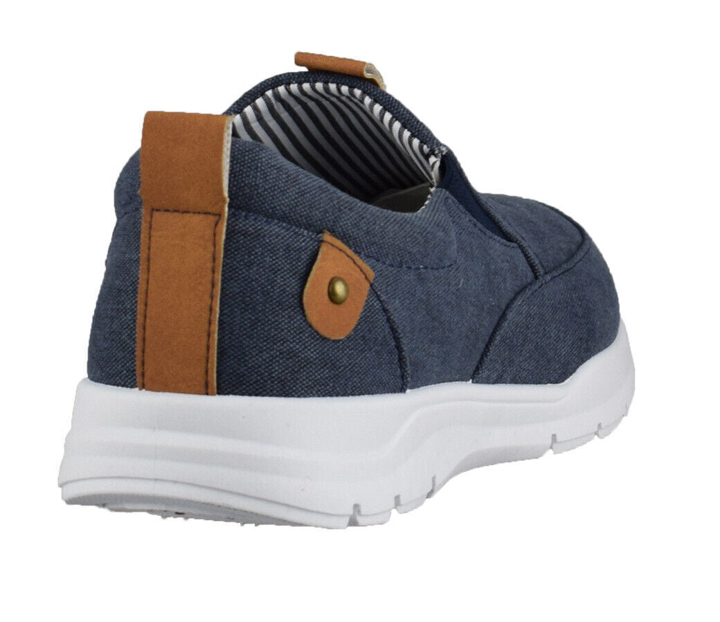 Dr Keller Geoff Mens Navy Canvas Elasticated Gussets Lightweight Casual Shoes