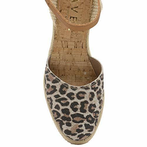 Ravel Etna Ladies Leopard Espadrille Wedge Suede Leather Sandals Cork & Buckle