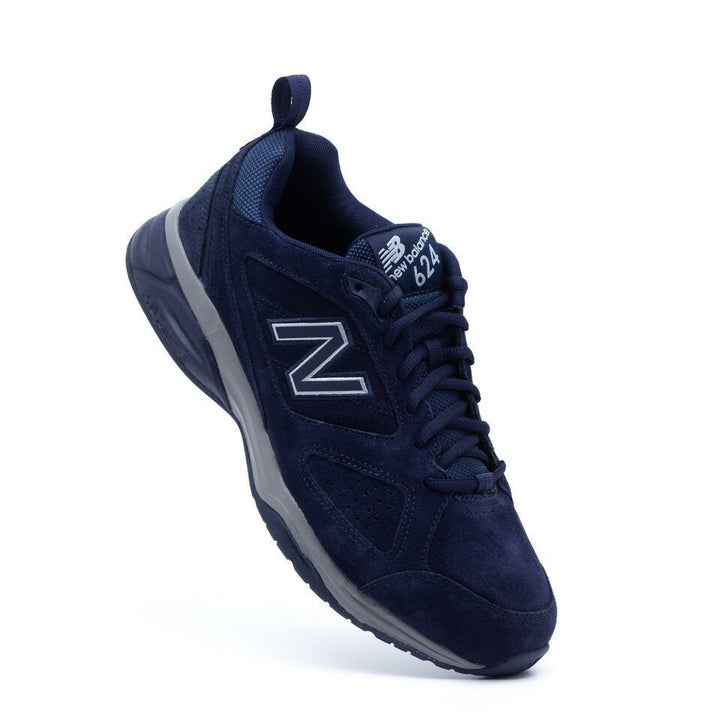 Men's New Balance Wide Fit "EE" Navy Lace Up Suede Leather Trainers MX624NV4