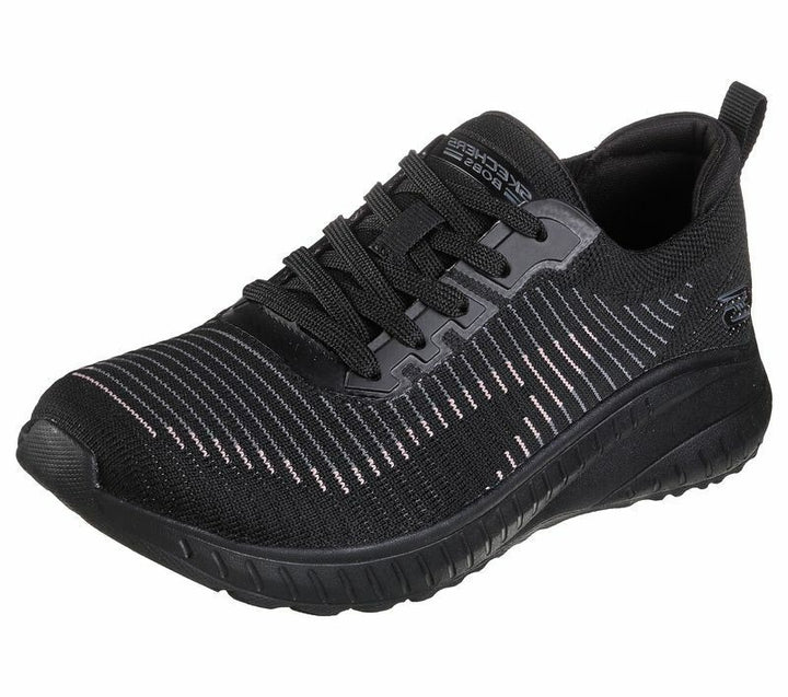 Skechers BOBS Renegade Parade Black Womens Trainers Memory Foam Mesh Lace Up