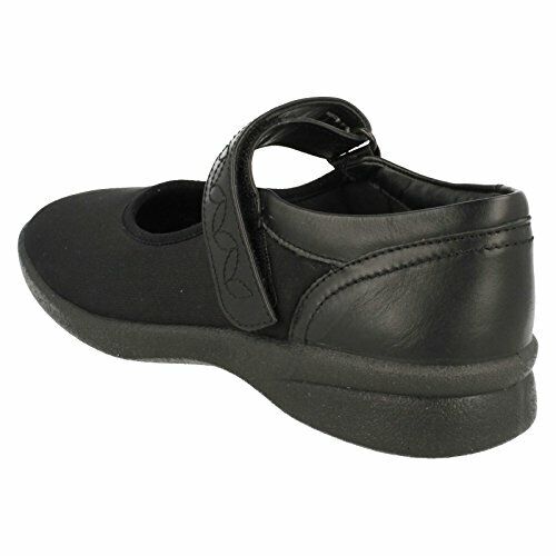 Padders SPRITE 2 Womens Black Lycra EXTRA WIDE 3E/4E Flat Casual Mary Jane Shoes