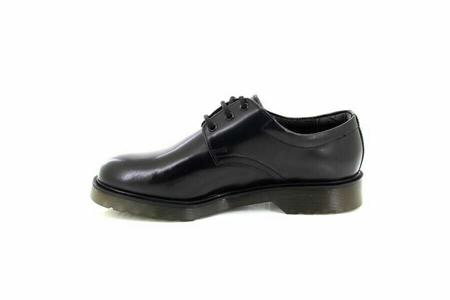 Roamers B979 Children Women Unisex Black Hi-Shine Leather Air Cushion Uniform Cadet Work Shoe