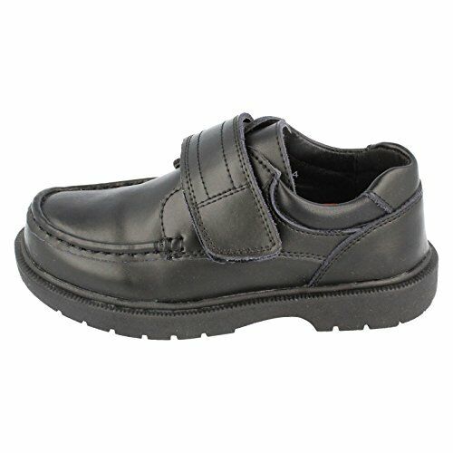 JC Dees Boys Black Leather School Shoes With Velcro Strap Infant Boys Childrens N1066