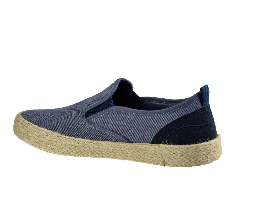 Dr Keller Graham Mens Navy Two Tone Canvas Elasticated Gussets Casual Shoes