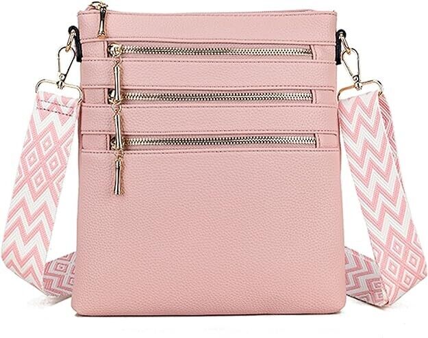 Long & Son London Ladies Baby Pink Soft Crossbody Handbag With Adjustable Strap