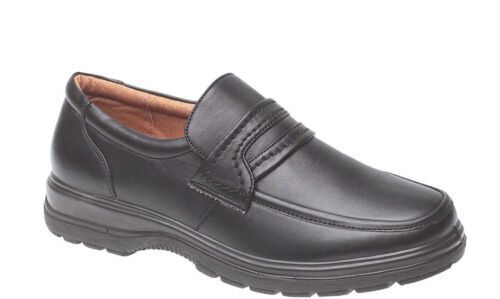 Charles Southwell Derek Mens Black Faux Leather Lightweight Slip On Casual Shoes