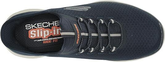 Skechers Slip Ins High Range Mens Navy Wide Fit Bungee Hands Free Vegan Trainers