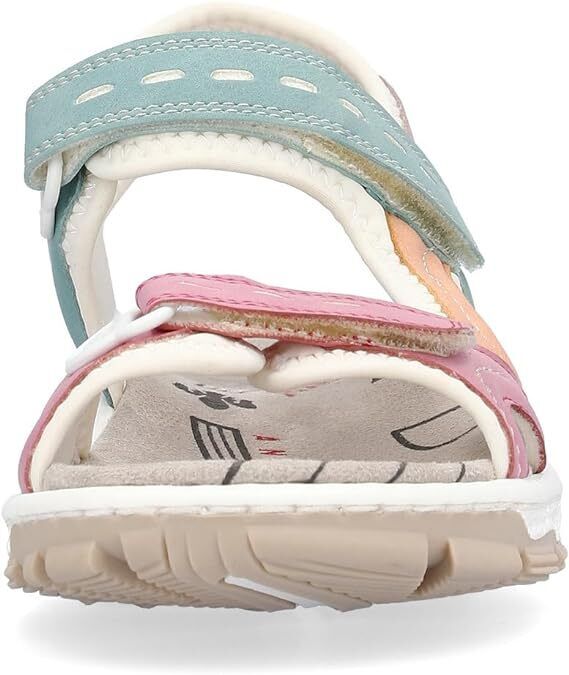 Rieker Fabric Double Touch Fasten White/ Multi Coloured Sports Trekking Sandals