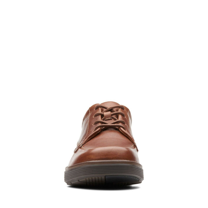 Clarks Unstructured UN Abode Ease Dark Tan Leather WIDE FIT (H) Lightweight Lace Up Shoes