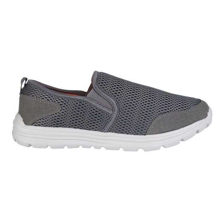 Dek M889 Mens Grey Mesh Lightweight Memory Foam Slip On Trainers With Stretch