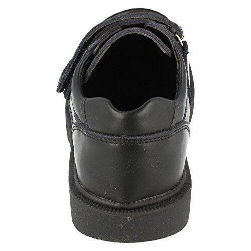 JC Dees Boys Black Leather School Shoes With Velcro Strap Infant Boys Childrens N1066