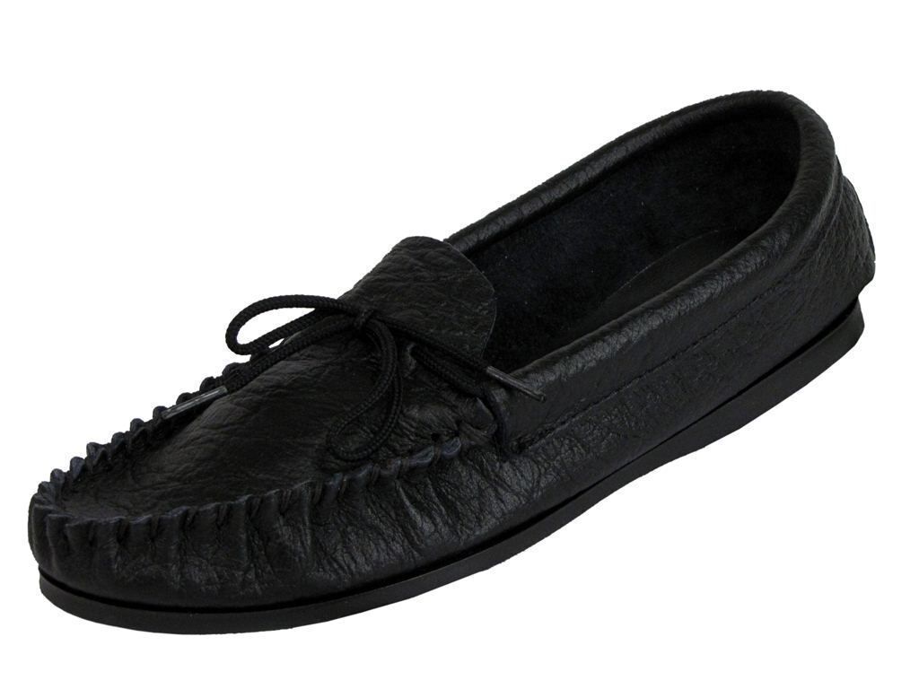 Mokkers Gordon Mens  Black Leather Soft Comfy Slip On Flexible Moccasin Slippers