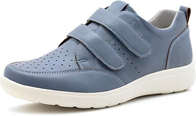 Dr Keller Jane Ladies Denim Blue Double Strap Perforated Light Weight Casual Shoes