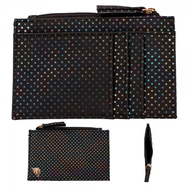 Credit Travel Store Card Wallet With Zip Black Sparkle