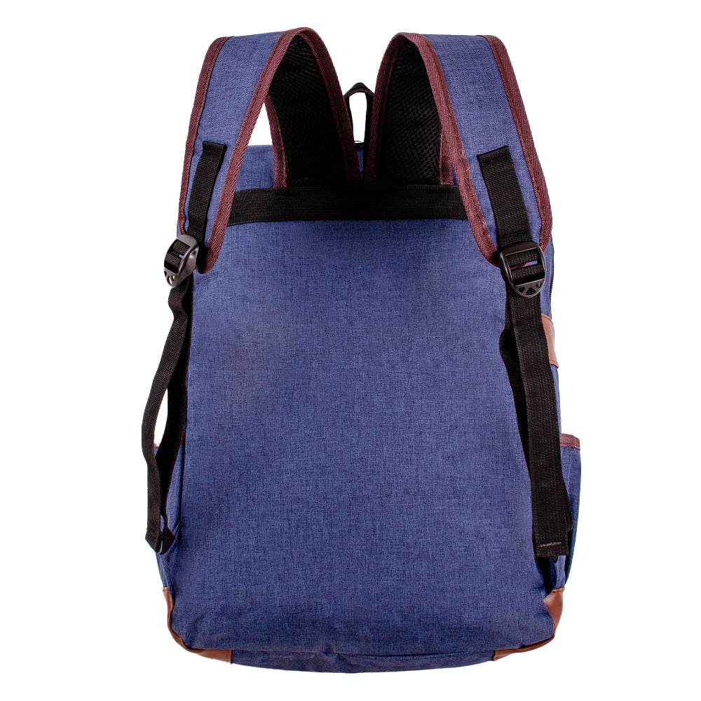 LORENZ DARK NAVY LARGE  DENIM CANVAS BACKPACK WITH 16'' LAPTOP SLEEVE