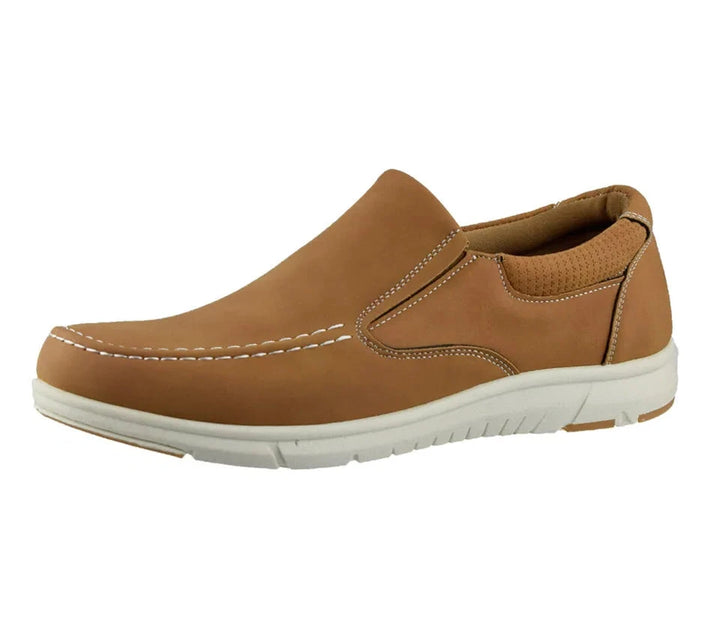 DR KELLER JACK MENS SUMMER CASUAL SLIP ON SHOES WITH ELASTICATED GUSSETS TAN