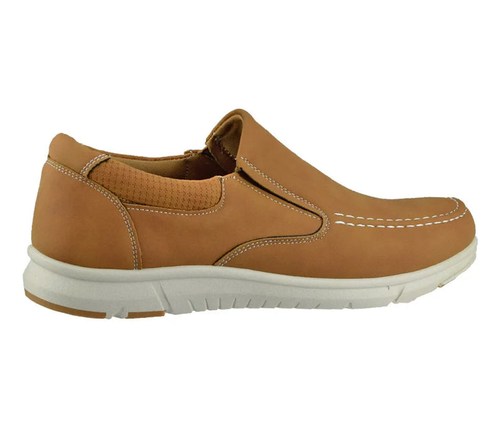 DR KELLER JACK MENS SUMMER CASUAL SLIP ON SHOES WITH ELASTICATED GUSSETS TAN