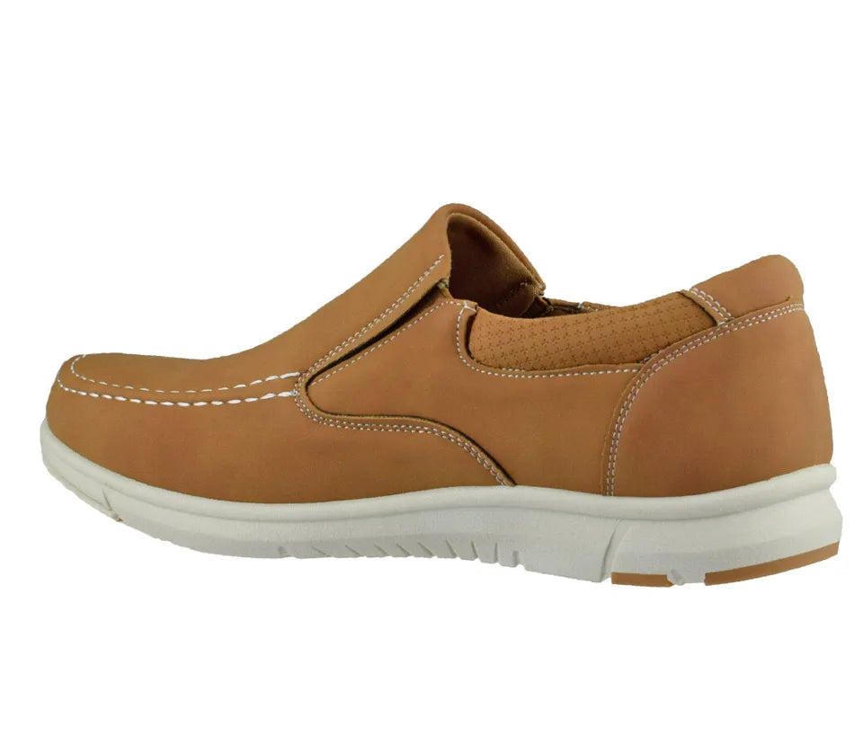 DR KELLER JACK MENS SUMMER CASUAL SLIP ON SHOES WITH ELASTICATED GUSSETS TAN