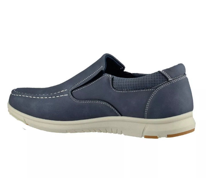 Dr Keller Jack Mens Summer Casual Slip On Shoes With Elasticated Gussets Denim Blue