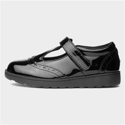 Little Green Feet Polly Girls Black Patent Vegan T Bar ECO FRIENDLY School Shoes