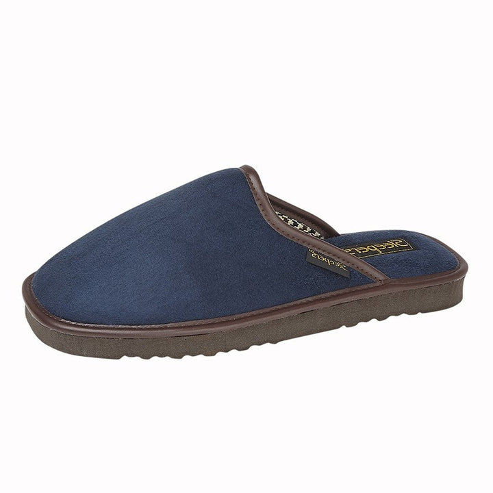 Sleepers MS473 (Stephen) Mens Navy Blue Faux Suede Slip On Comfort Lightweight Mule Slippers