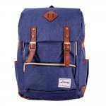 LORENZ DARK NAVY LARGE  DENIM CANVAS BACKPACK WITH 16'' LAPTOP SLEEVE