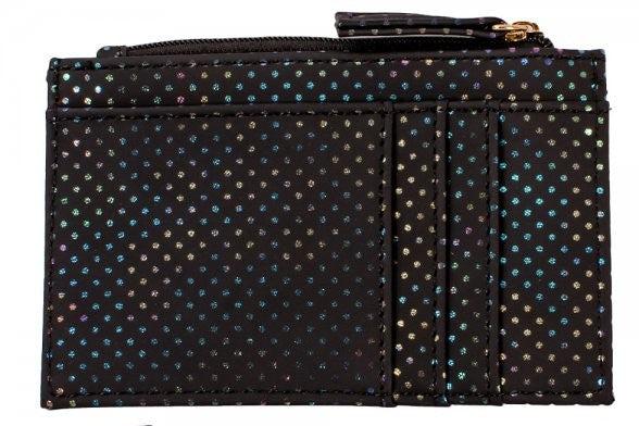 Credit Travel Store Card Wallet With Zip Black Sparkle