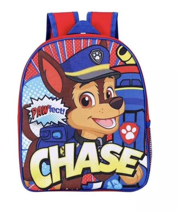 Paw Patrol Official Chase Childrens Boys Girls Backpack Rucksack Nursery School Bag Red Blue