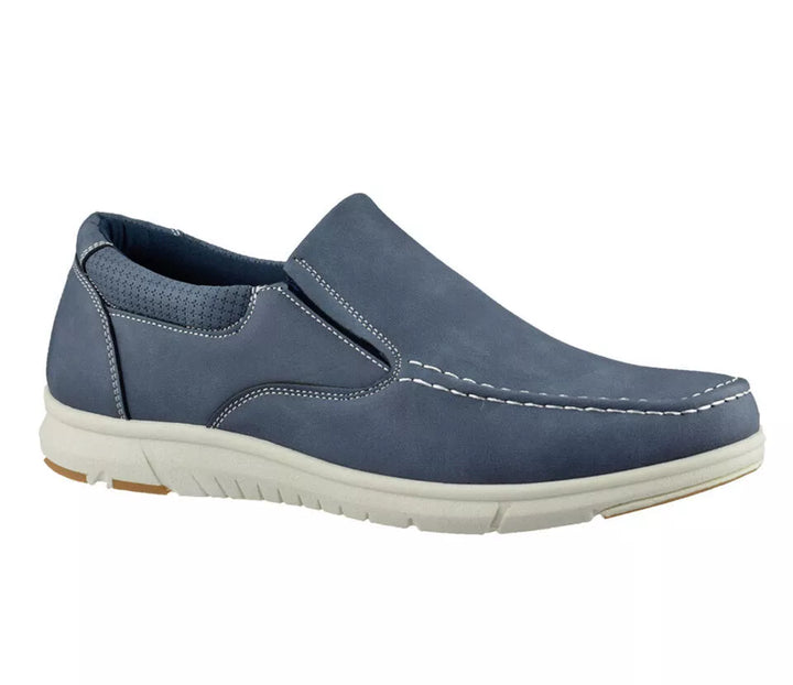 Dr Keller Jack Mens Summer Casual Slip On Shoes With Elasticated Gussets Denim Blue