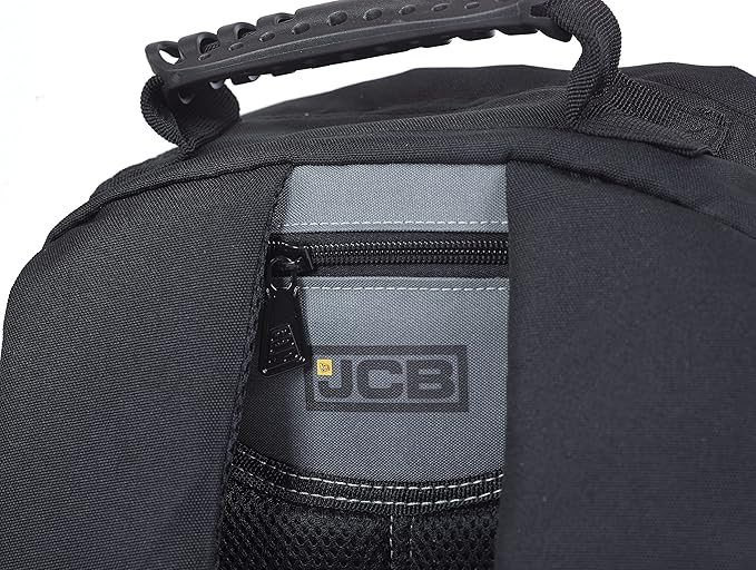 JCB Large Work Backpack, Heavy Duty Rucksack Multi Zip Pocket Fishing Hiking Navy/Blue