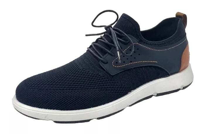 Dr Keller Julian Mens Navy Perforated Synthetic 4 Eyelet Lace Up/Pull On Trainer Shoes