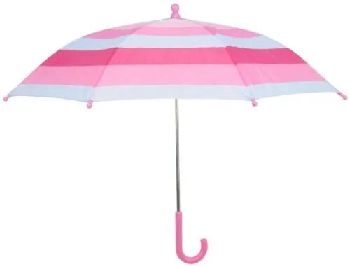 Drizzles Childrens Pink Lilac Rainbow Striped Waterproof Compact Umbrella