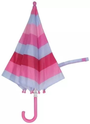 Drizzles Childrens Pink Lilac Rainbow Striped Waterproof Compact Umbrella