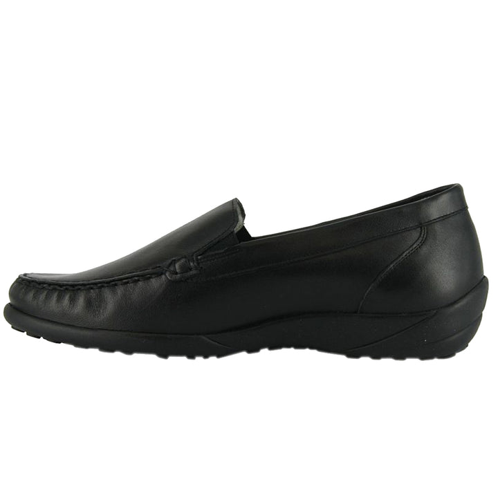 Waldlaufer Klare Ladies Wide Fitting Black Leather Moccasins With Removable Leather Insoles