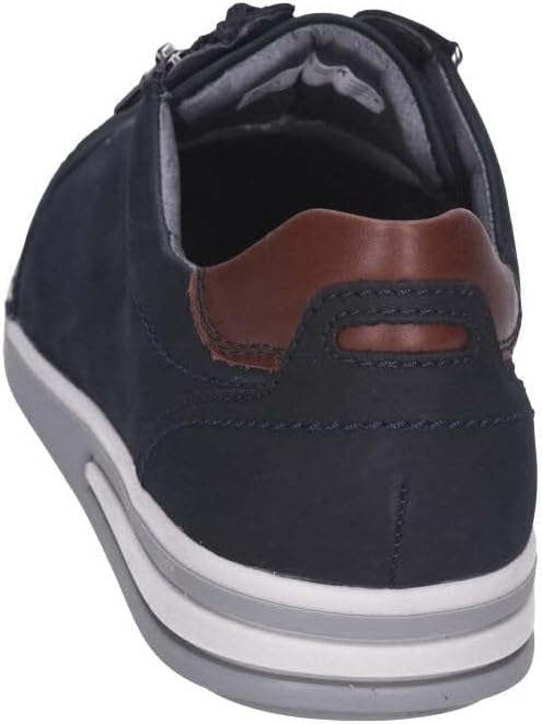 Waldlaufer Klemens Wide Fit Navy Suede Lace/Zip Up Casual Sneaker Shoes