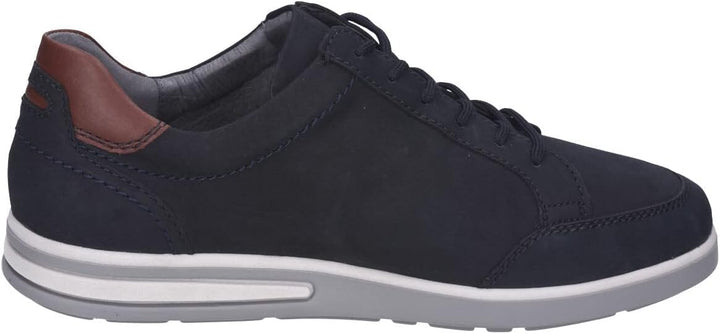 Waldlaufer Klemens Wide Fit Navy Suede Lace/Zip Up Casual Sneaker Shoes