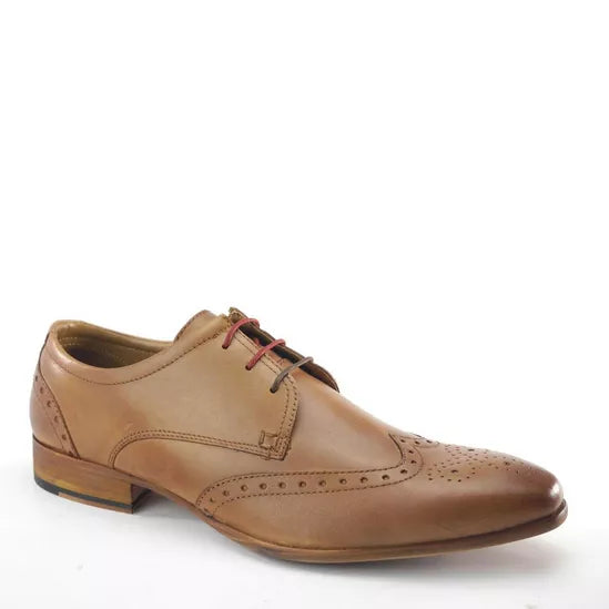 Frank James Clapham Mens Tan Leather  Brogue Lace Up Shoe With Cushion Insoles