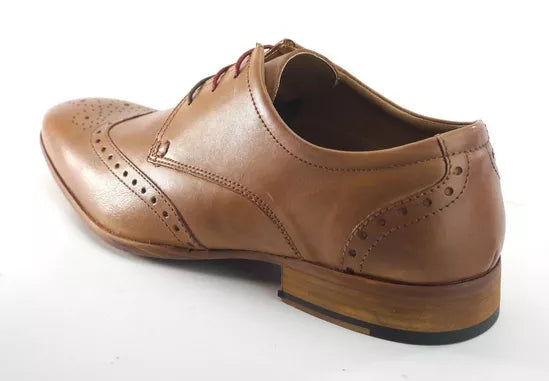 Frank James Clapham Mens Tan Leather  Brogue Lace Up Shoe With Cushion Insoles