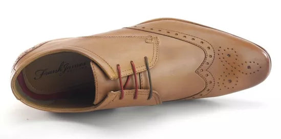 Frank James Clapham Mens Tan Leather  Brogue Lace Up Shoe With Cushion Insoles