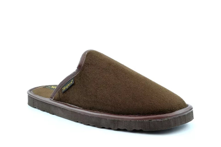 Sleepers MS473 (Stephen) Mens Brown Faux Suede Slip On Comfort Lightweight Mule Slippers