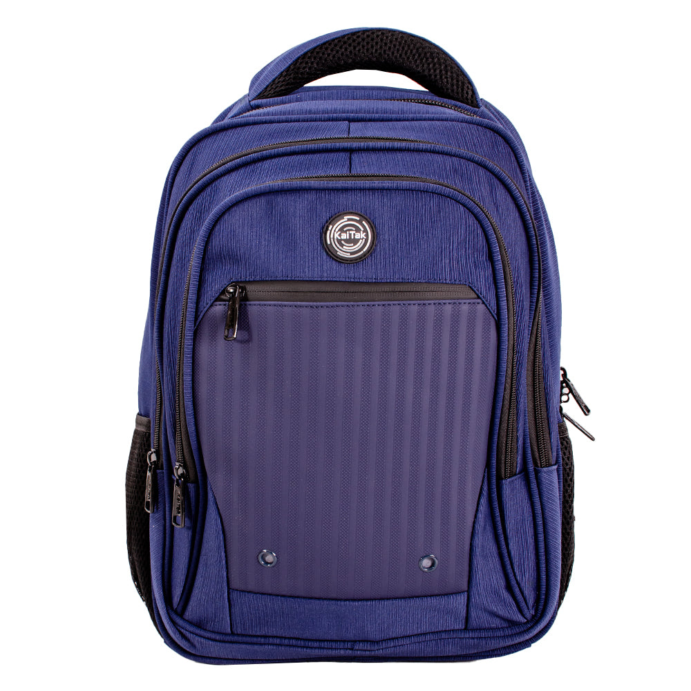 Kaitak Navy Blue Combination Pinstripe Backpack Rucksack School Bag