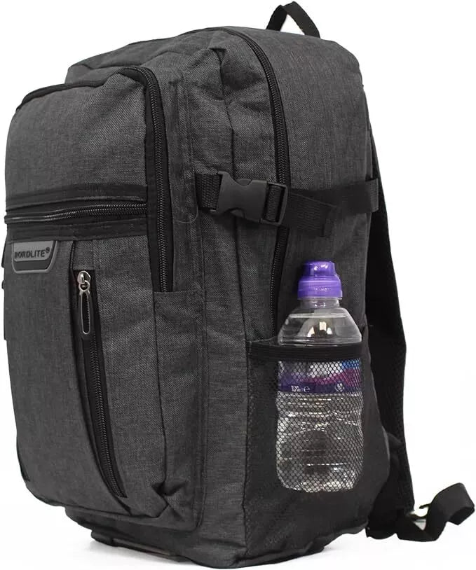 Bordlite School Bag Cabin Backpack Under Seat Baggage Hand Luggage Airline Approved Rucksack Grey