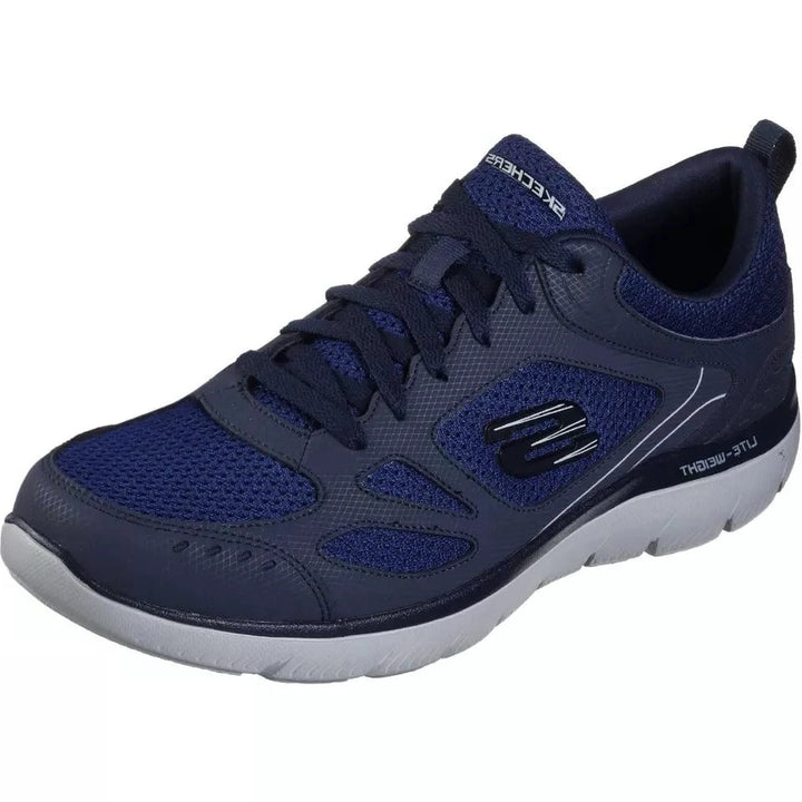 Skechers South Rim Mens Navy Lace Up Lightweight Memory Foam Sport Trainers