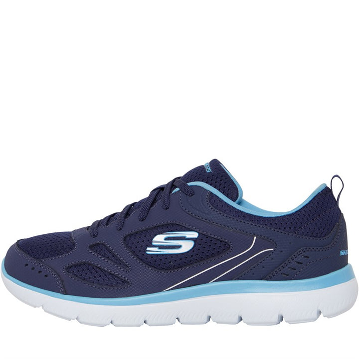 Skechers Summits Suited Womens Trainers Memory Foam Lace Up Navy Blue