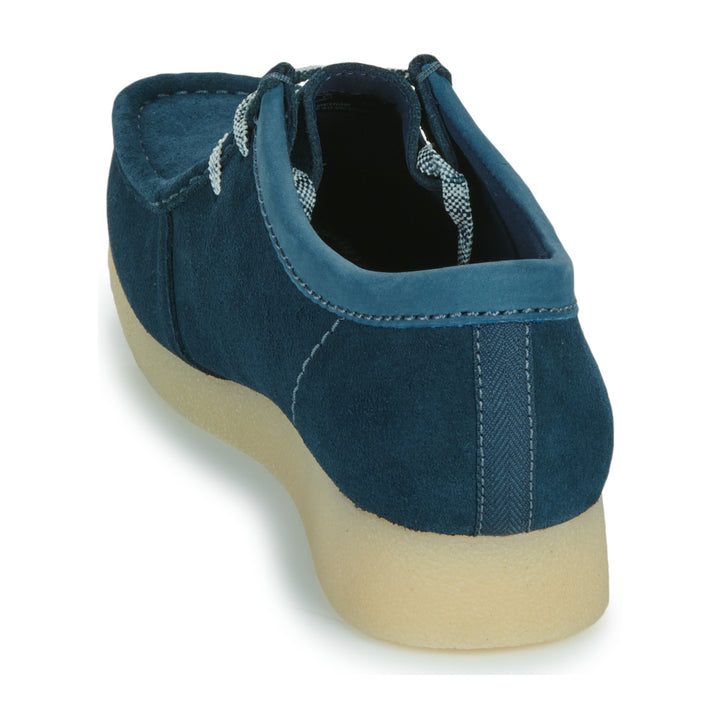 Clarks Originals WallabeeEvo Two Tone Lace Up Suede Wallabees With Crepe Sole Marine/Navy Combination